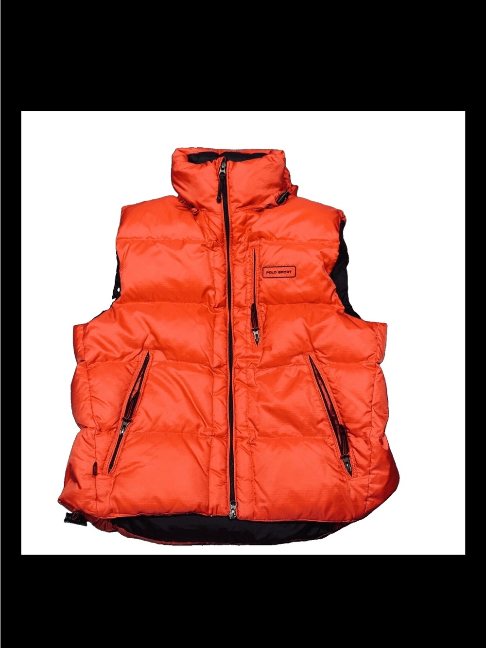 Polo Sport Ralph Lauren Men's Puffer Vest Jacket Gilet Medium Red Hideaway Hood